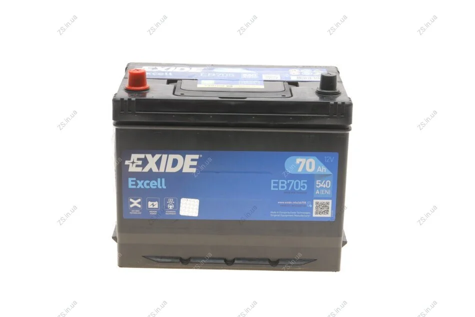 Аккумулятор 70Ah-12v Exide EXCELL(266х172х223),L,EN540 Азия EXIDE EB705 (фото 1)