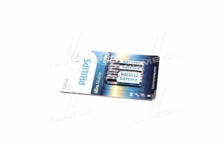 Батарейка LR03/AAA Ultra Alkaline Blister 4шт Philips LR03E4B/10