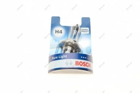 Лампа розжарювання H4 12V 60/55W P43t PURE LIGHT Bosch 1 987 301 001