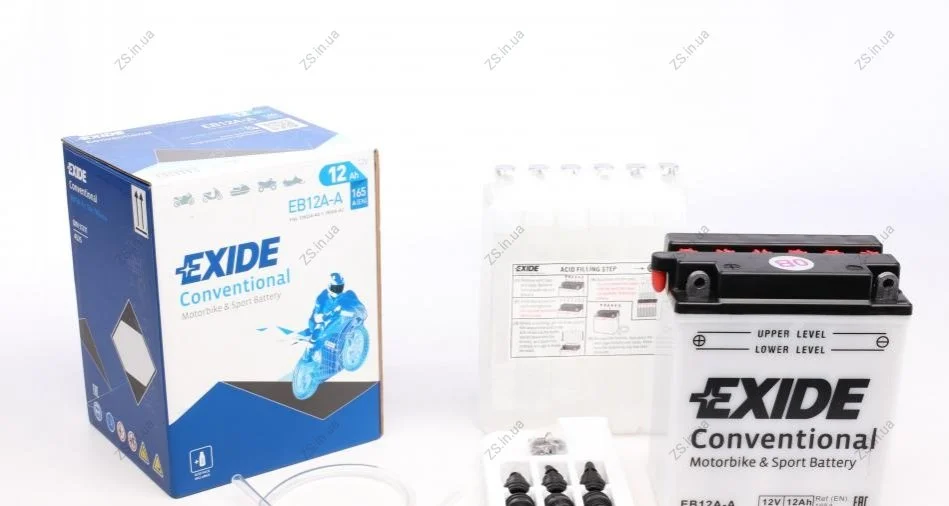 Акумулятор 12Ah-12v Exide (134х80х160) L, EN165 EXIDE EB12A-A (фото 1)