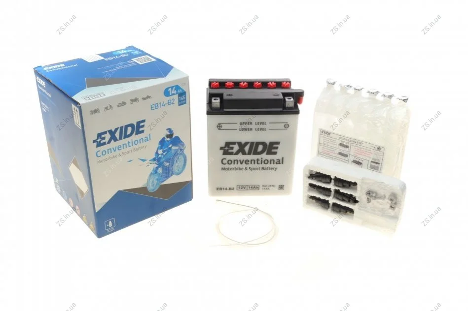 Акумулятор 14Ah-12v Exide (134х89х166) L, EN145 EXIDE EB14-B2 (фото 1)