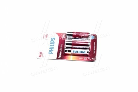 Батарейка LR6/AA Power Alkaline Blister 6шт Philips LR6P6BP/10 (фото 1)