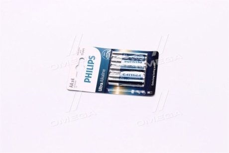 Батарейка LR6/AA Ultra Alkaline Blister 4шт Philips LR6E4B/10