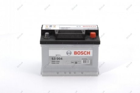 Аккумулятор 53Ah-12v (S3004) (242x175x175),R,EN500 Bosch 0092S30041 (фото 1)