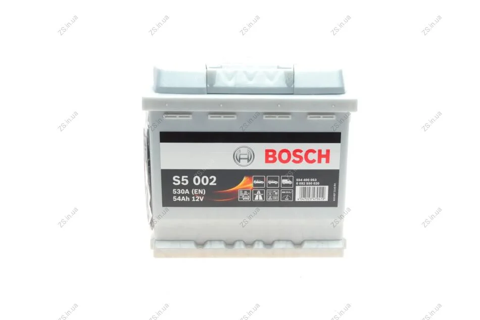 Акумулятор 54Ah-12v BOSCH (S5002) (207x175x190),R,EN530 Bosch 0092S50020 (фото 1)