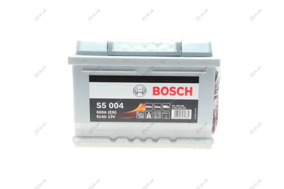 Аккумулятор 61Ah-12v BOSCH (S5004) (242x175x175),R,EN600 Bosch 0092S50040 (фото 1)