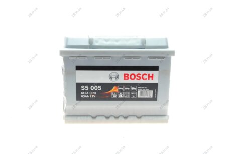 Аккумулятор 63Ah-12v (S5005) (242x175x190),R,EN610 Bosch 0092S50050