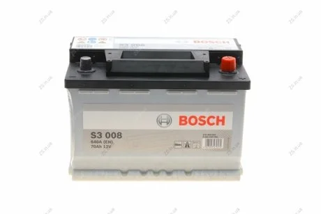 Акумулятор 70Ah-12v (S3008) (278x175x190),R,EN640 Bosch 0092S30080