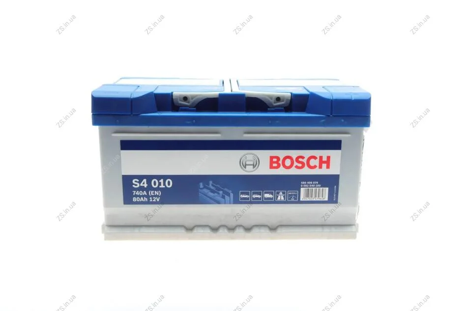 Акумулятор 80Ah-12v BOSCH (S4010) (315x175x175),R,EN740 Bosch 0092S40100 (фото 1)