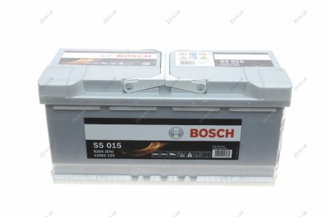 Акумулятор 110Ah-12v (S5015) (393x175x190),R,EN920 Bosch 0092S50150