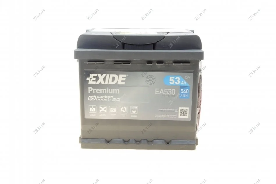 Акумулятор 53Ah-12v Exide PREMIUM (207х175х190),R,EN540 EXIDE EA530 (фото 1)