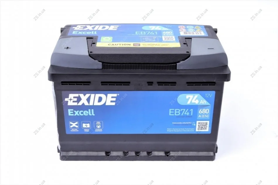 Акумулятор 74Ah-12v Exide EXCELL (278х175х190),L,EN680 EXIDE EB741 (фото 1)