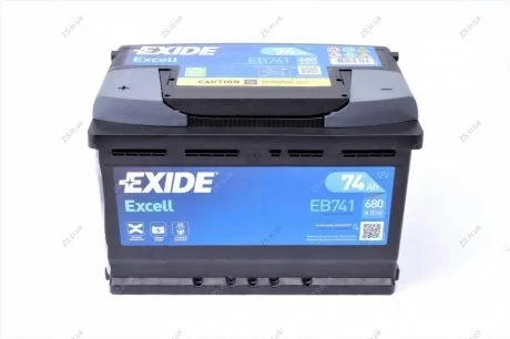 Акумулятор 74Ah-12v EXCELL (278х175х190),L,EN680 EXIDE EB741