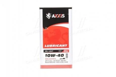 Масло моторн. 10W-40 DZL Light (Канистра 5л) AXXIS Ax-570