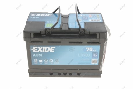 Аккумулятор 70Ah-12v AGM (278х175х190),R,EN760 EXIDE EK700