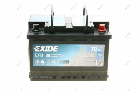 Аккумулятор 70Ah-12v EFB (278х175х190),R,EN760 EXIDE EL700