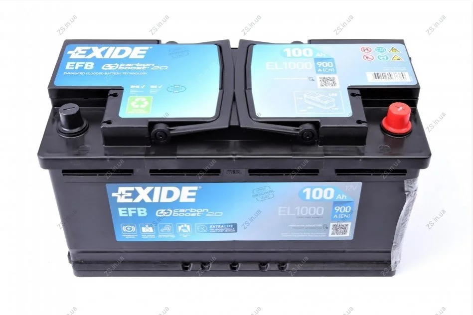 Аккумулятор 100Ah-12v Exide EFB (353х175х190),R,EN900 EXIDE EL1000 (фото 1)