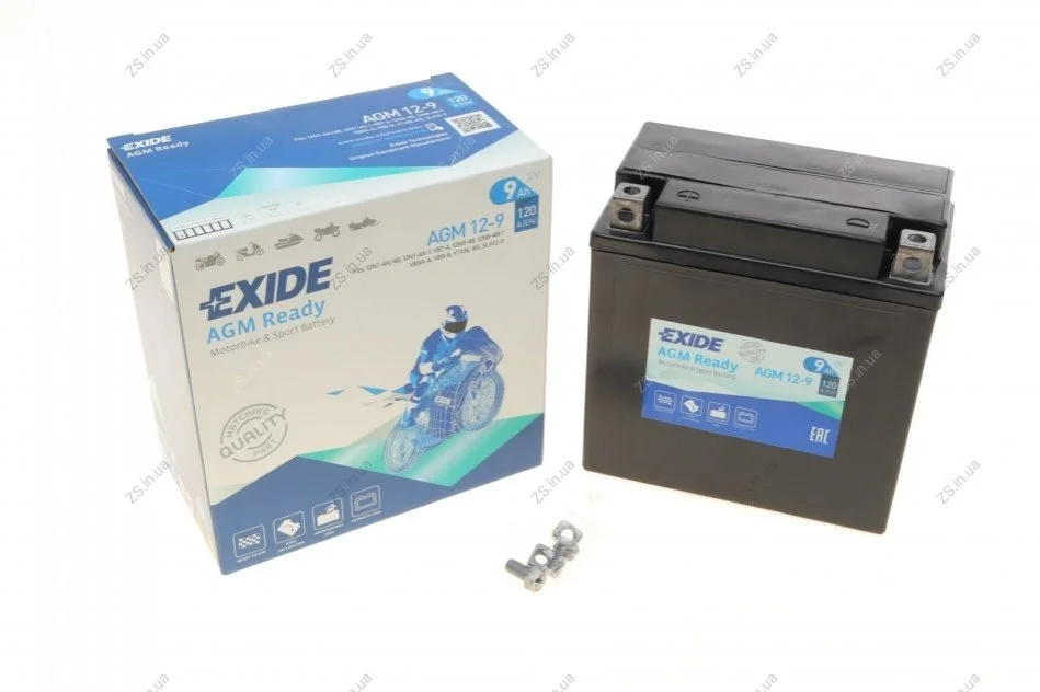 Аккумулятор 9Ah-12v Exide AGM (135х75х139),L,EN120 EXIDE AGM12-9 (фото 1)