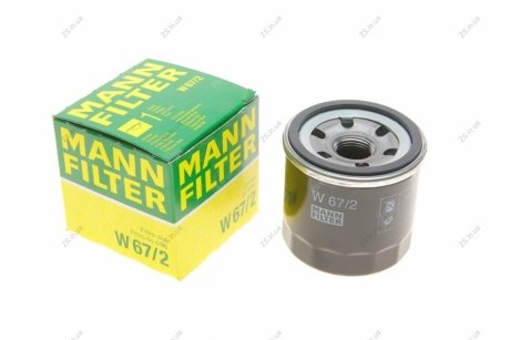 Фільтр масляний двигуна SUZUKI SWIFT (MANN) MANN-FILTER W67/2 (фото 1)