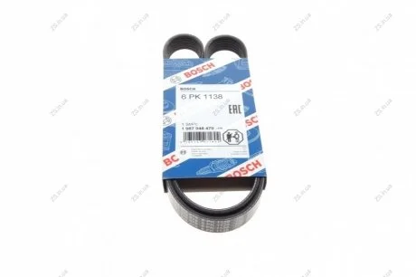 Ремень п-клиновой 6pk1138 Bosch 1 987 948 479