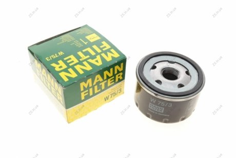 Фильтр масляный двигателя (MANN) MANN-FILTER W75/3 (фото 1)