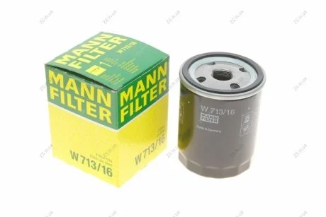 Фільтр масляний двигуна (MANN) MANN-FILTER W713/16
