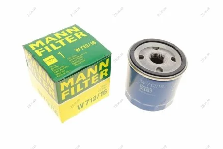 Фільтр масляний двигуна (MANN) MANN-FILTER W712/16