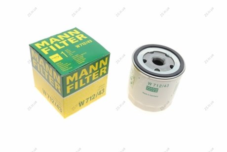 Фільтр масляний двигуна (MANN) MANN-FILTER W712/43