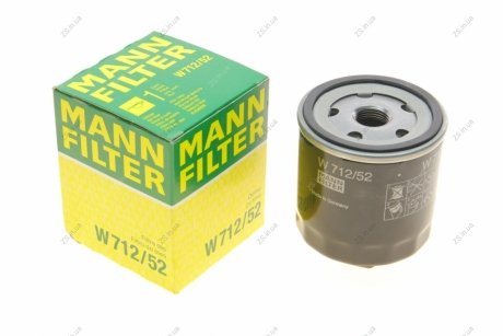 Фильтр масляный двигателя (MANN) MANN-FILTER W712/52 (фото 1)