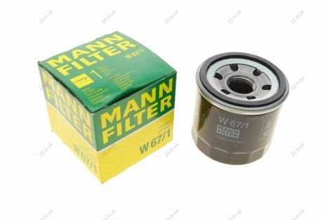 Фільтр масляний двигуна (MANN) MANN-FILTER W67/1