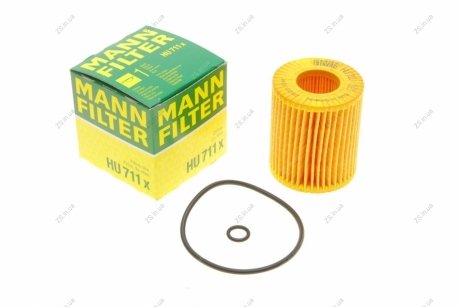 Фильтр масляный двигателя (MANN) MANN-FILTER HU711X (фото 1)