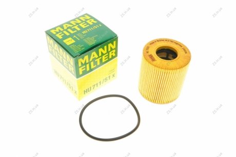 Фільтр масляний двигуна (MANN) MANN-FILTER HU711/51X (фото 1)