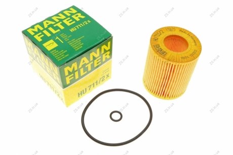 Фильтр масляный двигателя (MANN) MANN-FILTER HU711/2X