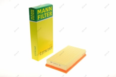 Фильтр воздушный (MANN) MANN-FILTER C2774/3KIT (фото 1)