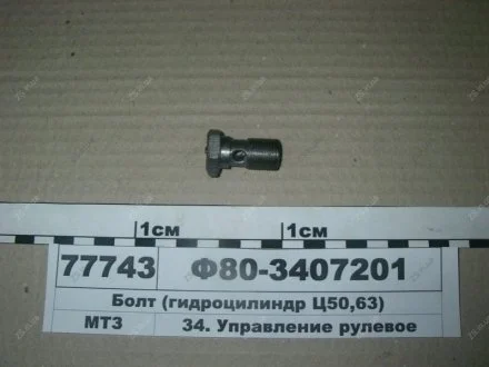 Болт кріплення РВД ПВМ МТЗ (САЗ) РУП "Сморгонский агрегатный завод", г.Сморгонь, РБ Ф80-3407201
