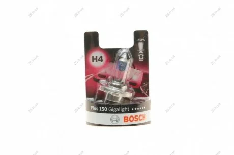 Лампа накалу H4 12V 60/55W P43t GigaLight +150 (blister 1шт) Bosch 1987301136