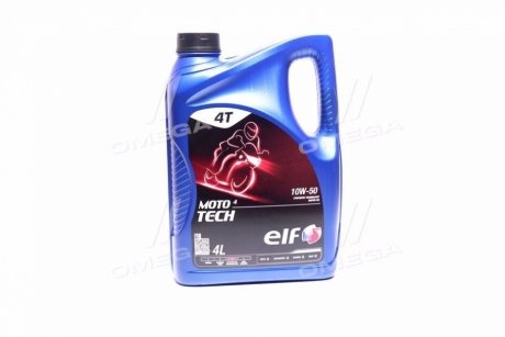 Масло моторное. MOTO 4 TECH 10W-50 (Канистра 4л) Elf 213950