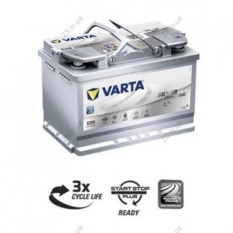 Акумулятор 70Ah-12v Start-Stop Plus AGM (278х175х190), R,EN 760 Varta 570 901 076 (фото 1)