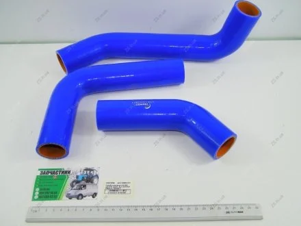 Патрубок радиатора ГАЗ 3302 (дв.4216) (компл. 3шт) СИЛИКОН Газель Бизнес дв.4216 компл.3шт (силикон синий) PREMIUM Tempest 4216-1303000-СИЛ+