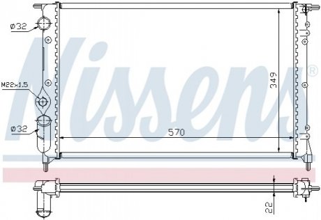 Радіатор охолодження RENAULT R 19 (88-) Nissens 63925