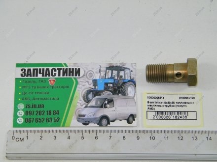 Болт М14х1, 5х30-35 паливних та масляних трубок МАЗ, КрАЗ (покупн. ЯМЗ) RS 310096-П29