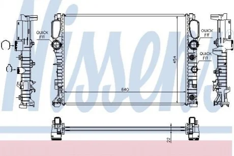 Радіатор охолодження MERCEDES E-CLASS W 211 (02-) Nissens 62792A