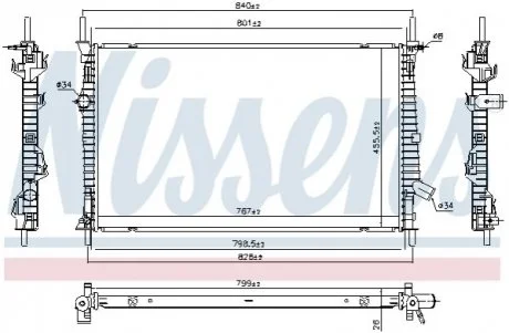 Радіатор охолодження FORD TRANSIT (TTG) (13-) 2.0 TDCi Nissens 606537