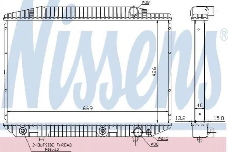 Радіатор охолодження MERCEDES S-CLASS W 126 (79-) Nissens 62727A