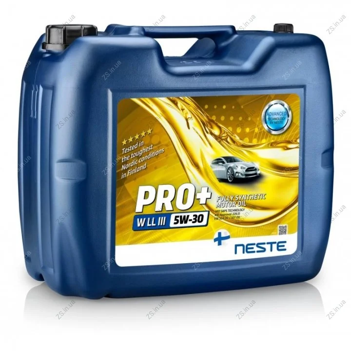 Масло моторное полностью синтетическое Neste Pro+W (20л) III VW504.00/507.00 Longlife NESTE Neste Pro+W III5W-30 20L (фото 1)