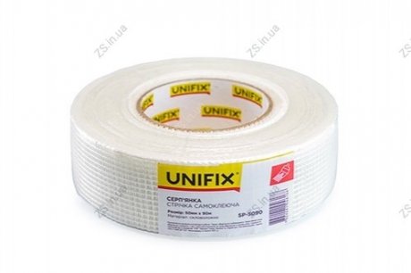 Лента стекловолоконная серпянка 50мм*90м UNIFIX SP-5090 (фото 1)