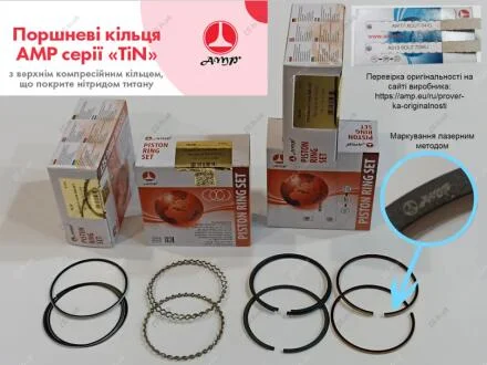 К-кт поршневых колец TiN Лада (1,5х2,0х3,94) 82.40 PR-LAD-47-2804-040 AMP PR-LAD-47-2804-040-SET