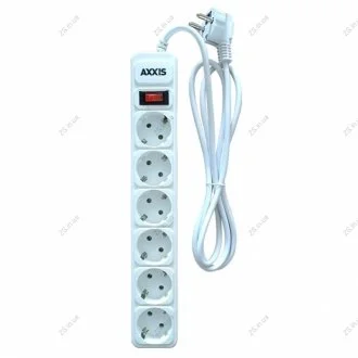 Сетевой фильтр, удлинитель Optima Base 6 1,8m WHITE провод 3*0,75мм2<> AXXIS Ax-1261