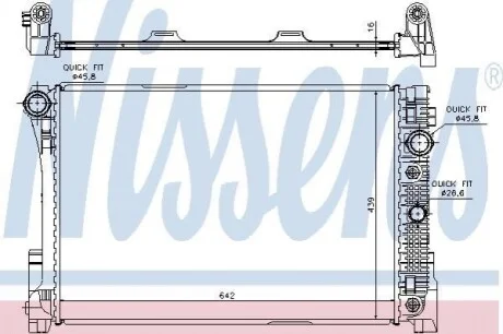 Радіатор охолодження MERCEDES C-CLASS W 204 (07-) C 180 KOMPRESSOR Nissens 67161