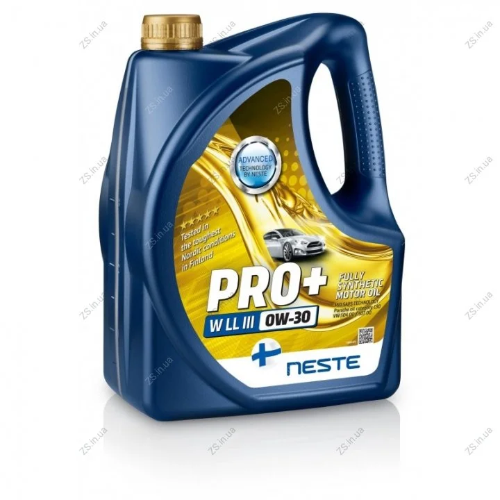 Масло моторное полностью синтетическое Neste Pro+W (4л) III 0W-30 NESTE Neste Pro+ W III 0W30 4L (фото 1)